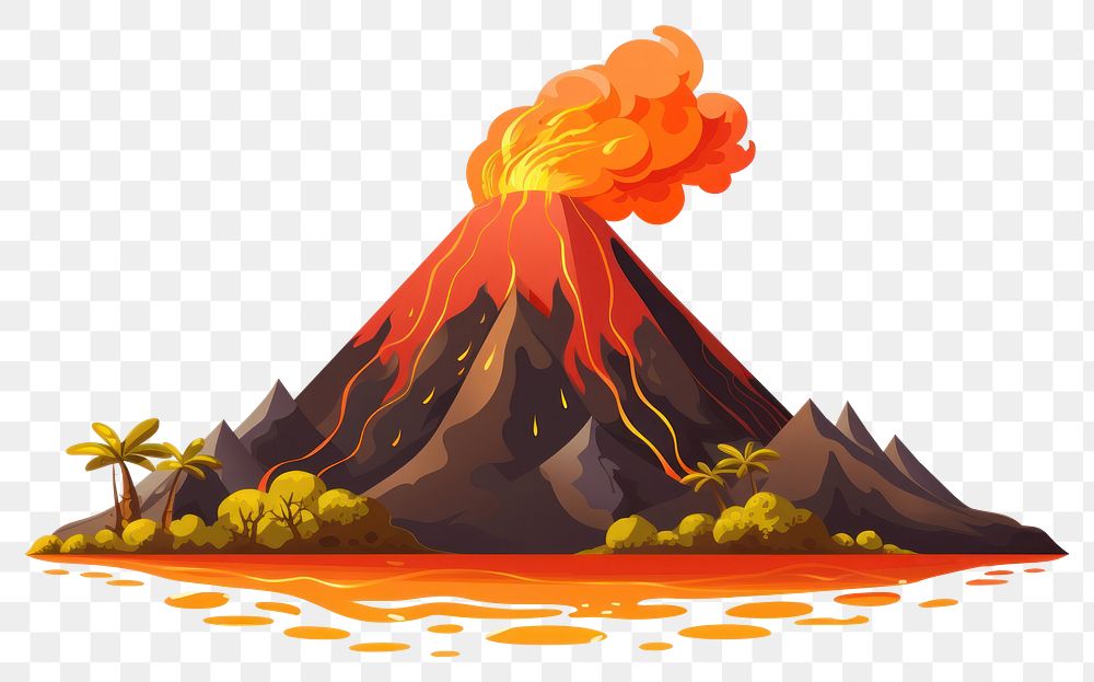 PNG  Volcano mountain outdoors nature. AI generated Image by rawpixel.