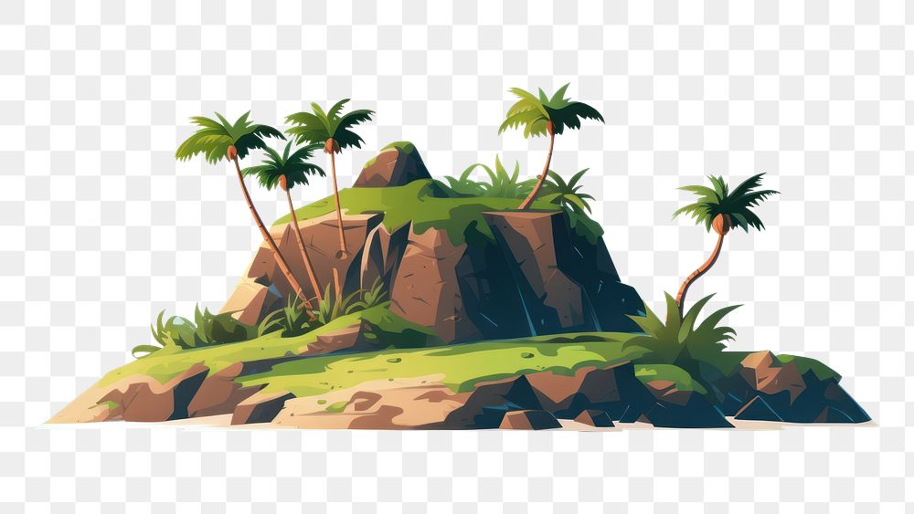 PNG  Island landscape outdoors nature. AI generated Image by rawpixel.