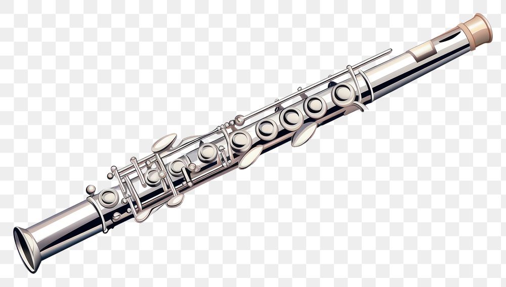 PNG Flute woodwind orchestral instrument oboe white background performance. AI generated Image by rawpixel.