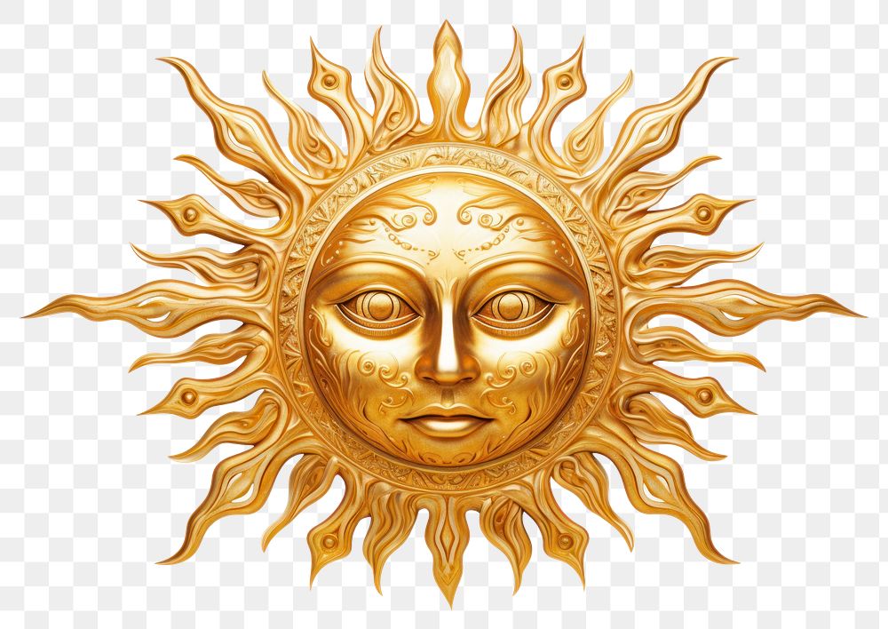 PNG  The Sun gold sun white background. AI generated Image by rawpixel.
