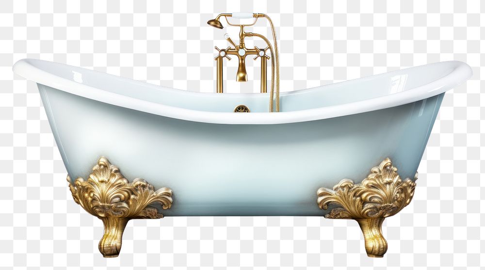 PNG Luxury bathtub bathroom white background hygiene. AI generated Image by rawpixel.