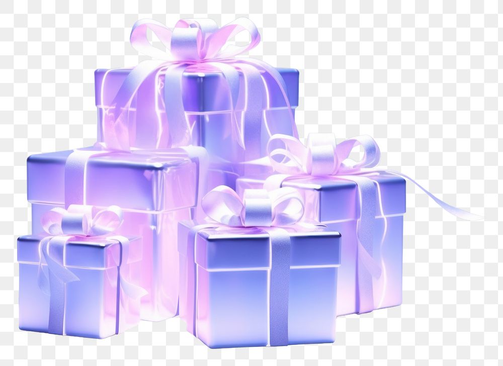 PNG Christmas gift purple box. 