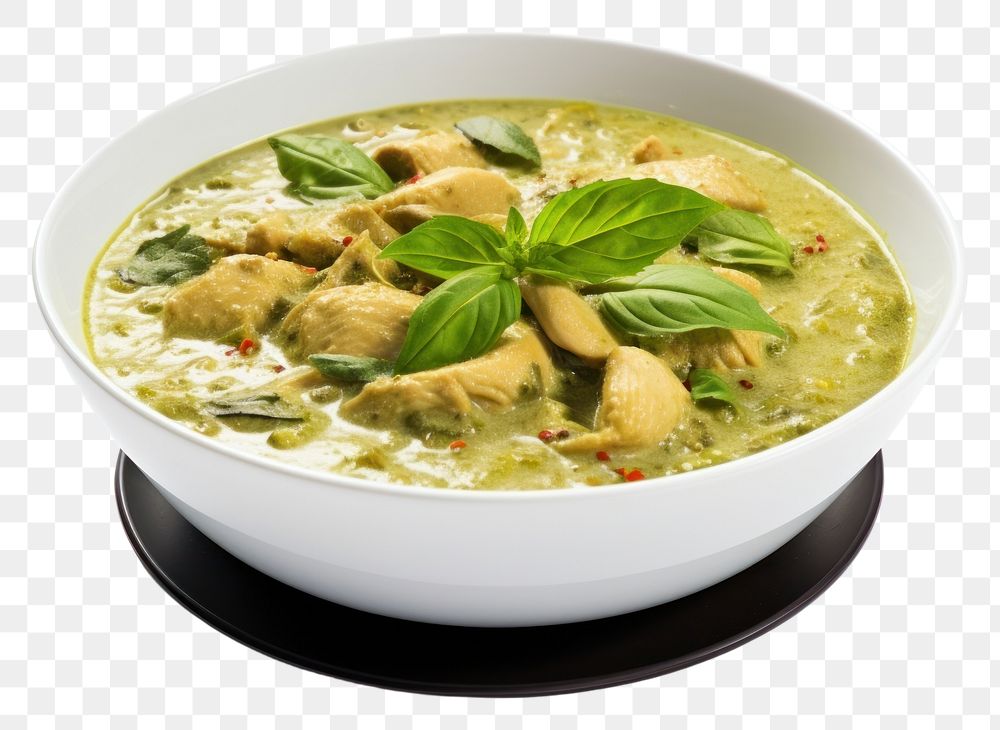PNG  Thai food curry plate green. AI generated Image by rawpixel.