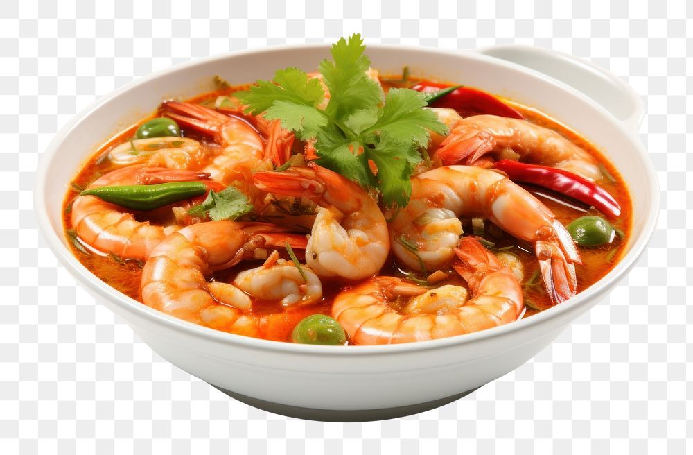 PNG  Thai food shrimp seafood meal. 