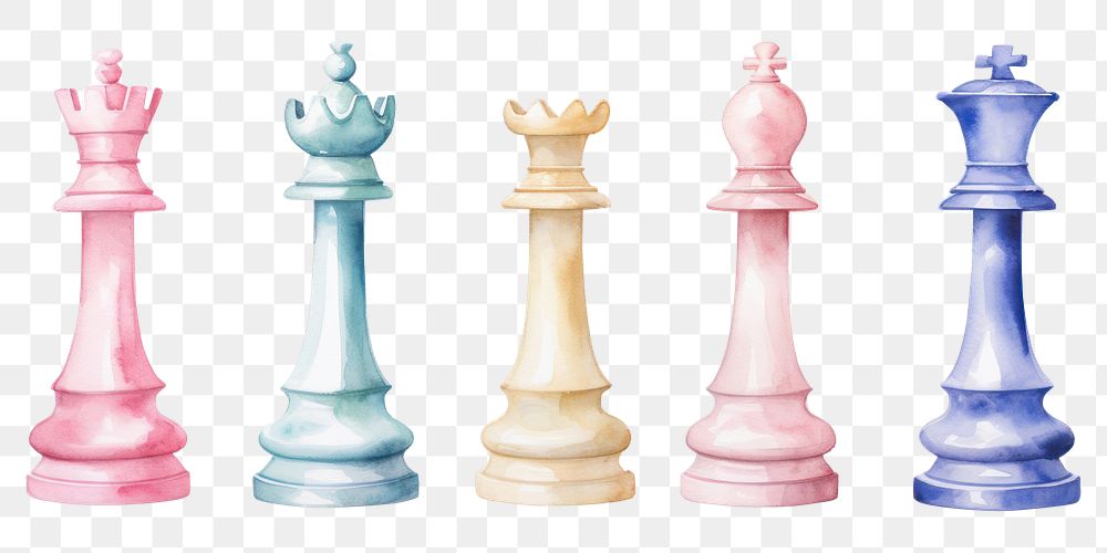 PNG  Chess Pieces chess game white background. AI generated Image by rawpixel.