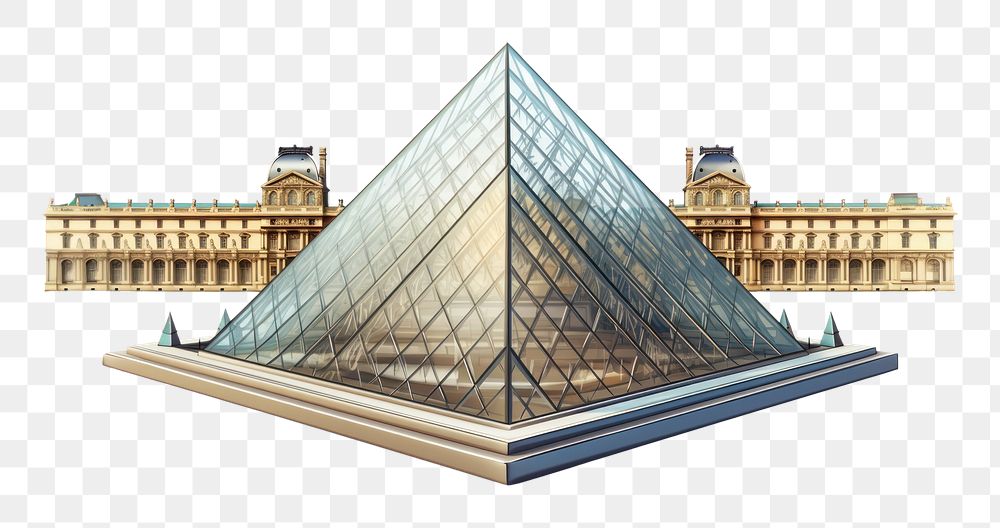 PNG  PARIS pyramid architecture building. AI generated Image by rawpixel.