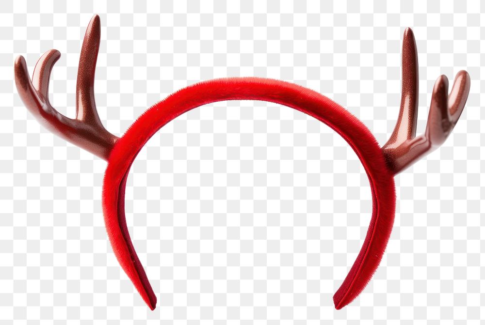 PNG  Red reindeer antlers christmas kids headband white background celebration horned. AI generated Image by rawpixel.