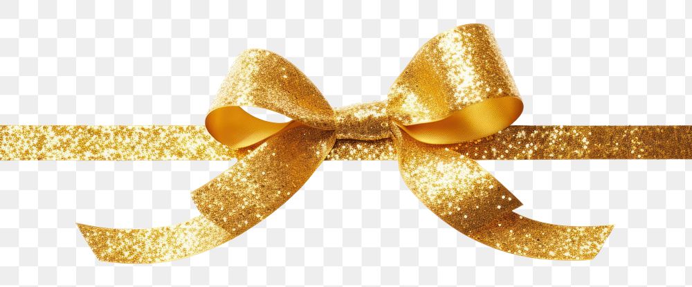 PNG Glitter ribbon gold shiny white background. 