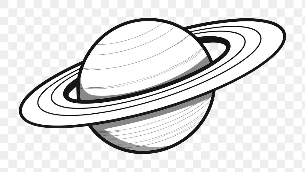 PNG  Saturn astronomy planet line. AI generated Image by rawpixel.