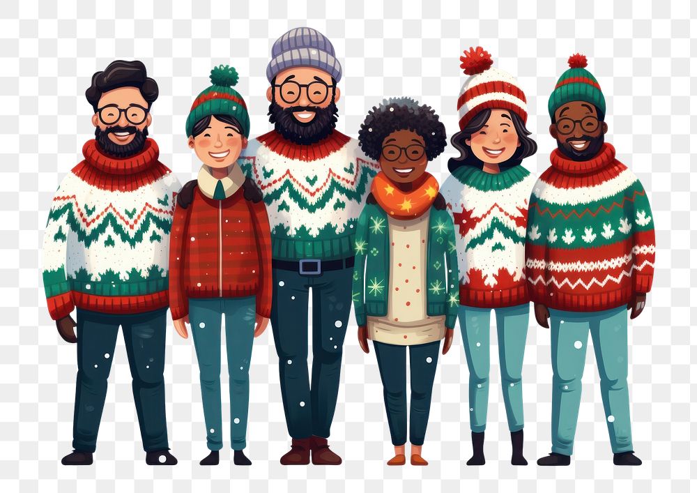 PNG Family sweater christmas people. AI generated Image by rawpixel.