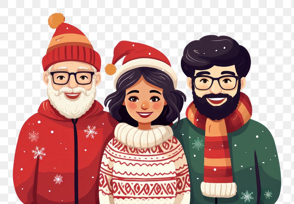 PNG Family sweater christmas portrait. AI generated Image by rawpixel.