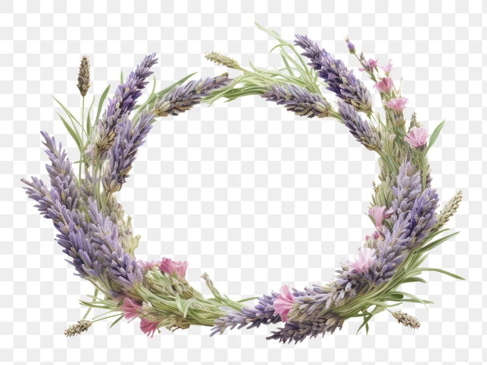 PNG Lavender flower wreath plant. AI generated Image by rawpixel.