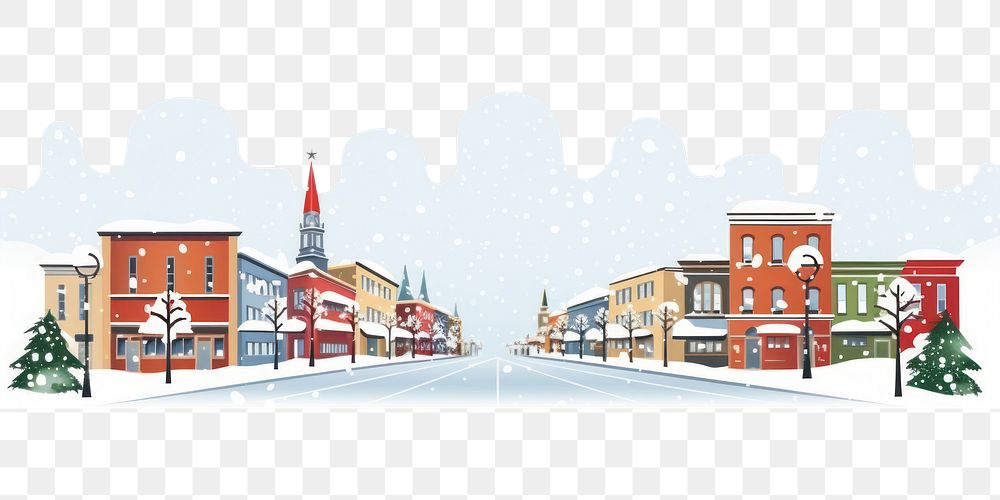 PNG Winter town snow architecture. AI generated Image by rawpixel.