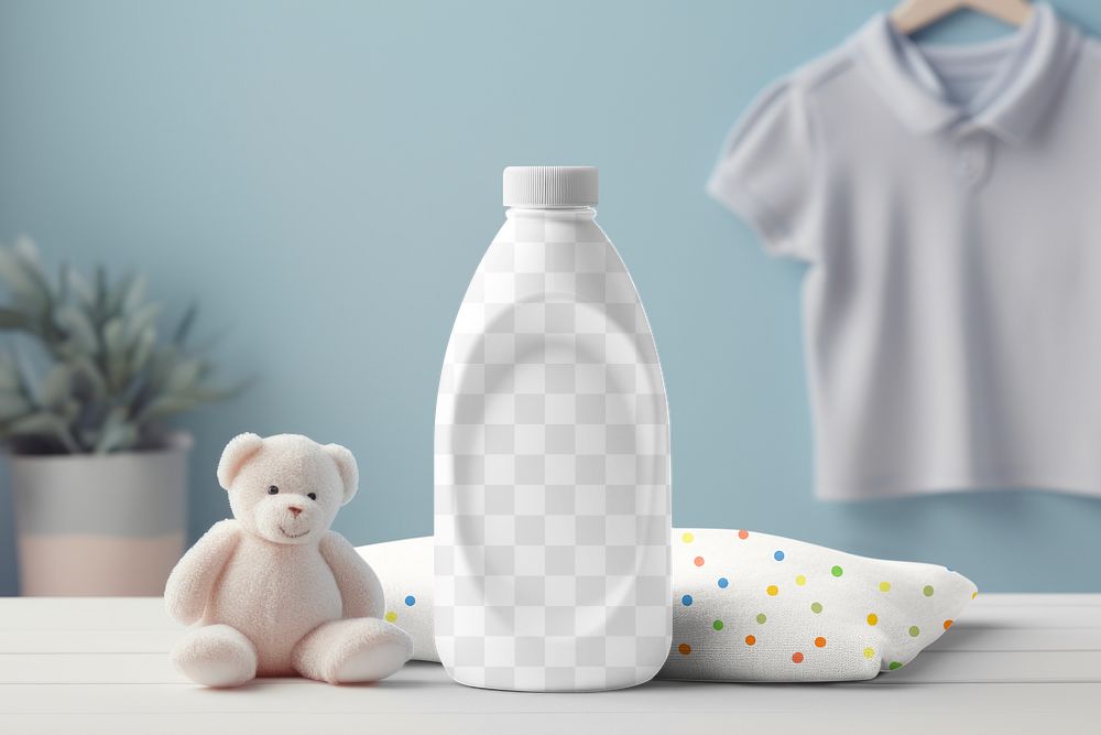 Laundry soap bottle png mockup, transparent design