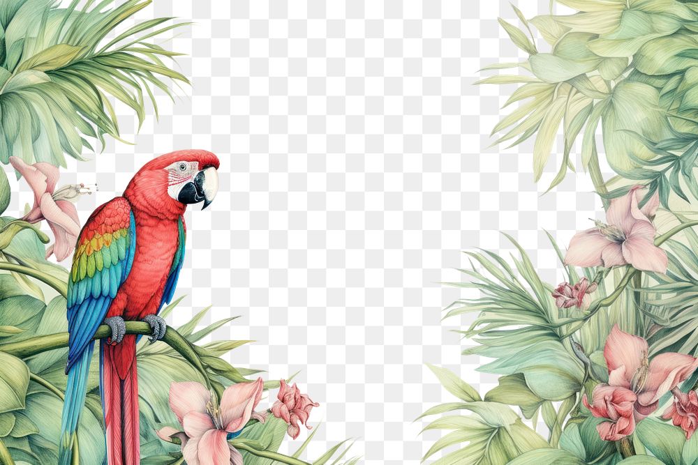 PNG  Parrots bird animal green. AI generated Image by rawpixel.