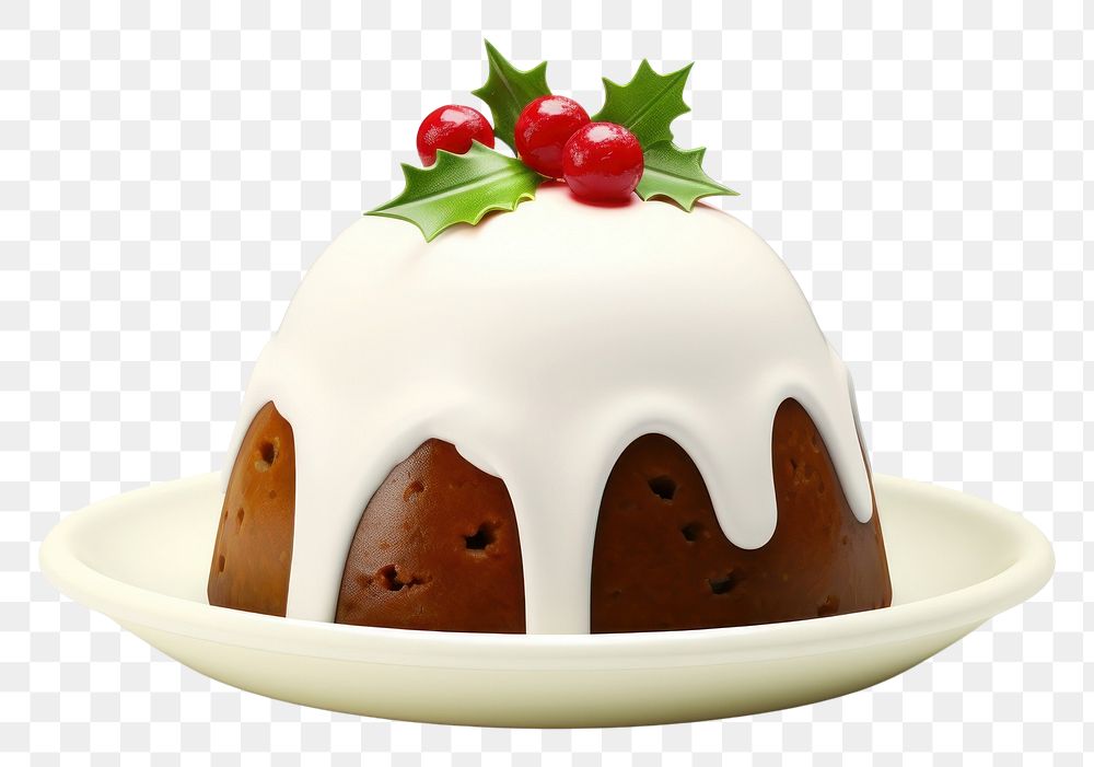 PNG  Christmas pudding dessert fruit plate. AI generated Image by rawpixel.