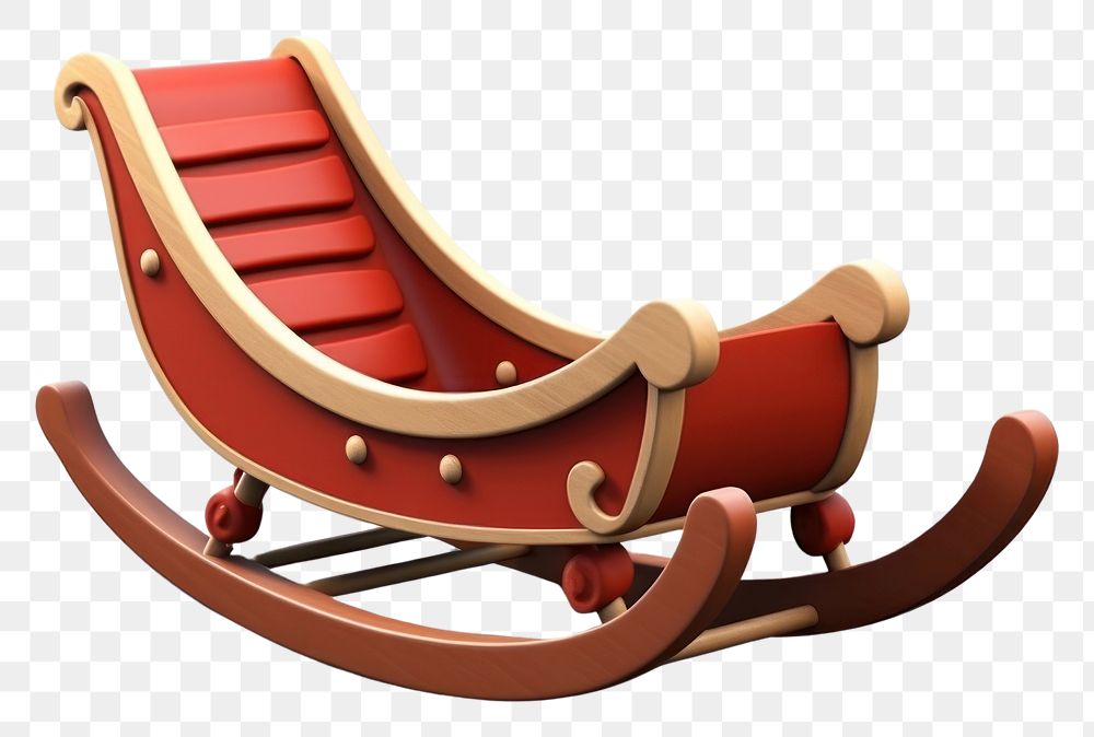 PNG  Christmas themed sledge furniture white background armrest. AI generated Image by rawpixel.