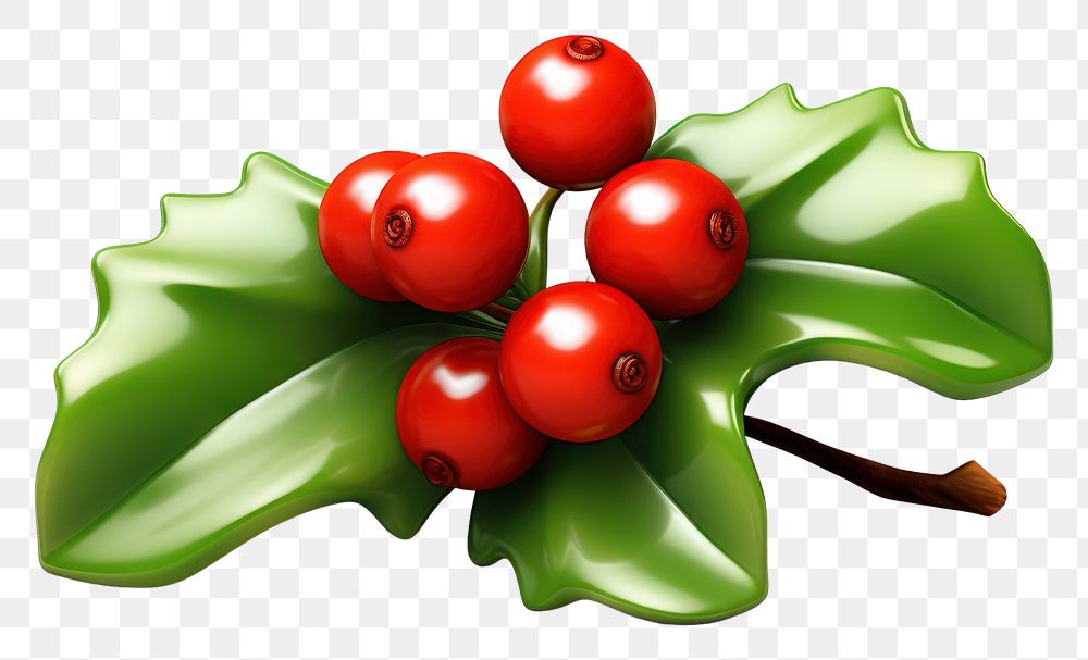 PNG  Mistletoe cherry plant fruit. AI generated Image by rawpixel.