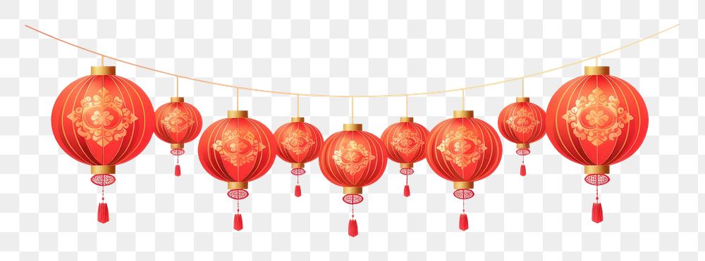 PNG Chinese lantern pattern border chinese lantern celebration decoration. AI generated Image by rawpixel.
