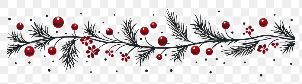 PNG Chirstmas border pattern plant line. AI generated Image by rawpixel.