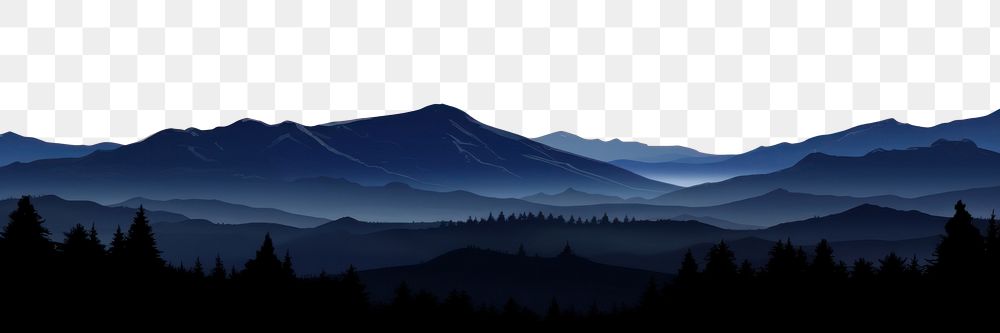 PNG  Midnight sky landscape mountain outdoors. AI generated Image by rawpixel.