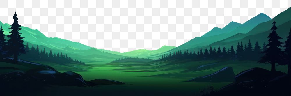 PNG  Aurora green landscape outdoors. AI generated Image by rawpixel.