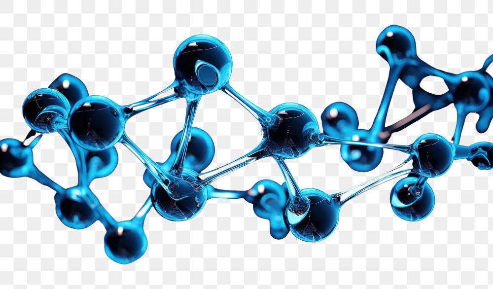 PNG  Molecular structure futuristic blue complexity. AI generated Image by rawpixel.