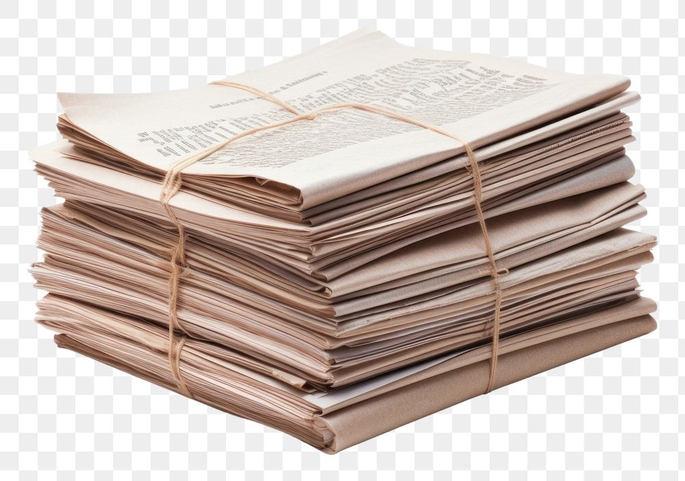 PNG  Stacked newspaper white background publication paperwork. .