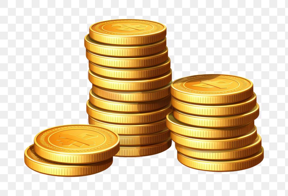 PNG Coins money gold investment. AI generated Image by rawpixel.