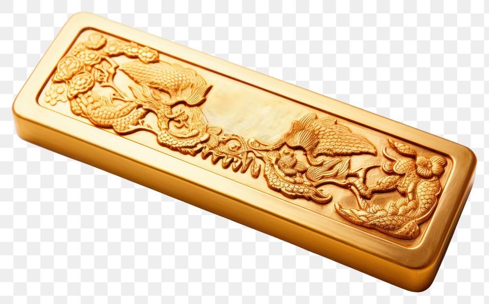 PNG Chinese gold ingot white background rectangle currency. AI generated Image by rawpixel.