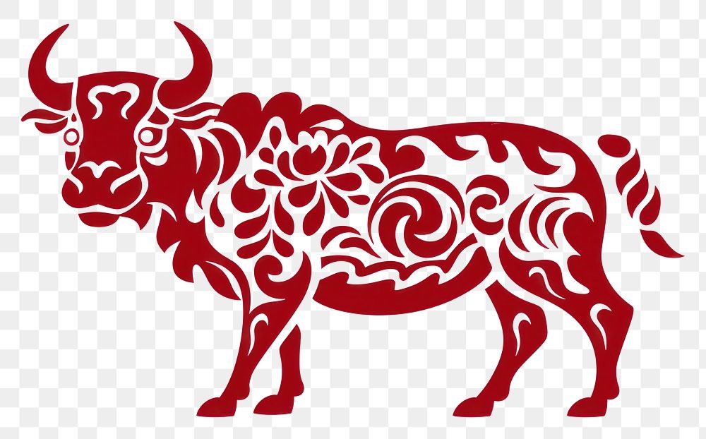 PNG Chinese pictogram livestock buffalo cattle. AI generated Image by rawpixel.
