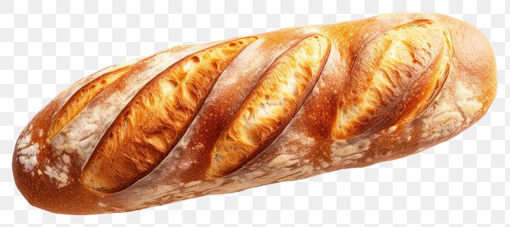 PNG A single french loaf baguette bread food. AI generated Image by rawpixel.