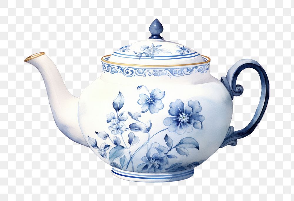 PNG Teapot porcelain white art. 