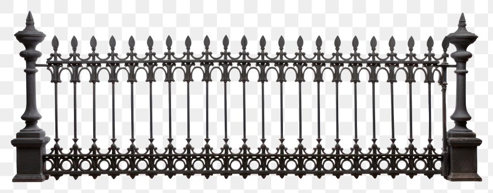 PNG  Iron fence gate white background architecture