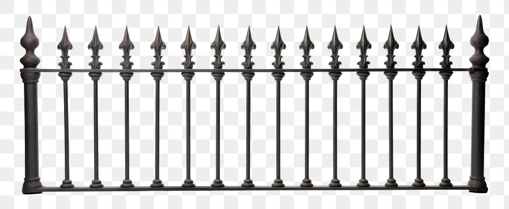 PNG  Iron fence railing white background architecture. AI generated Image by rawpixel.