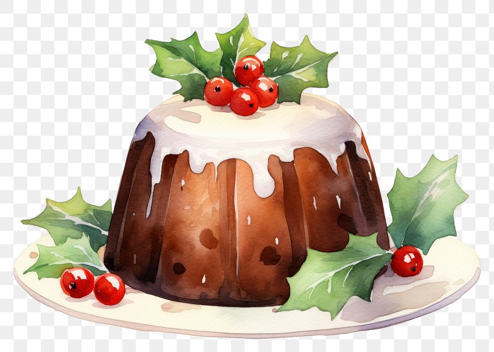 PNG Christmas figgy pudding tradition dessert cartoon. AI generated Image by rawpixel.