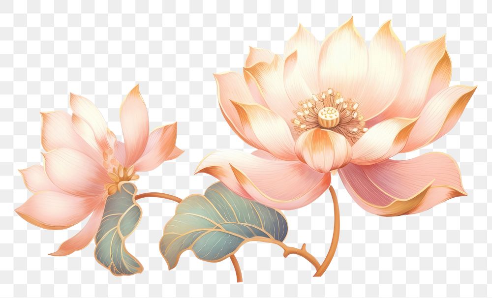 PNG Chinese lotus flower plant art. AI generated Image by rawpixel.