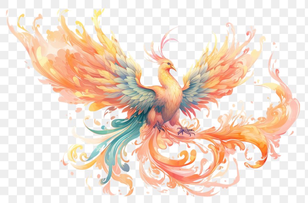 PNG Chinese phoenix pattern creativity abstract