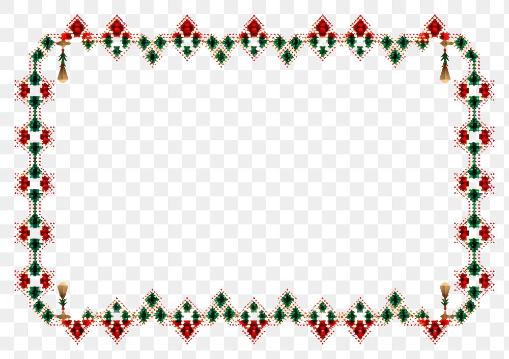 PNG  Christmas border frame christmas jewelry pattern. AI generated Image by rawpixel.