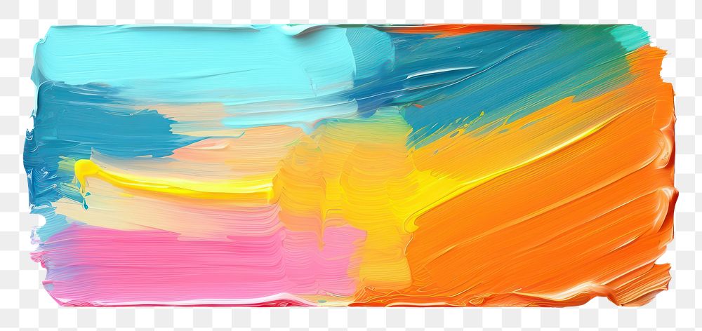 PNG  Flat colorful paint brushstroke rectangle painting white background. AI generated Image by rawpixel.