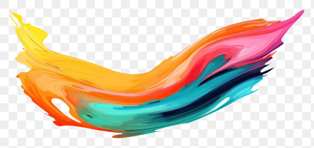 PNG  Flat colorful paint brushstroke painting white background creativity. AI generated Image by rawpixel.