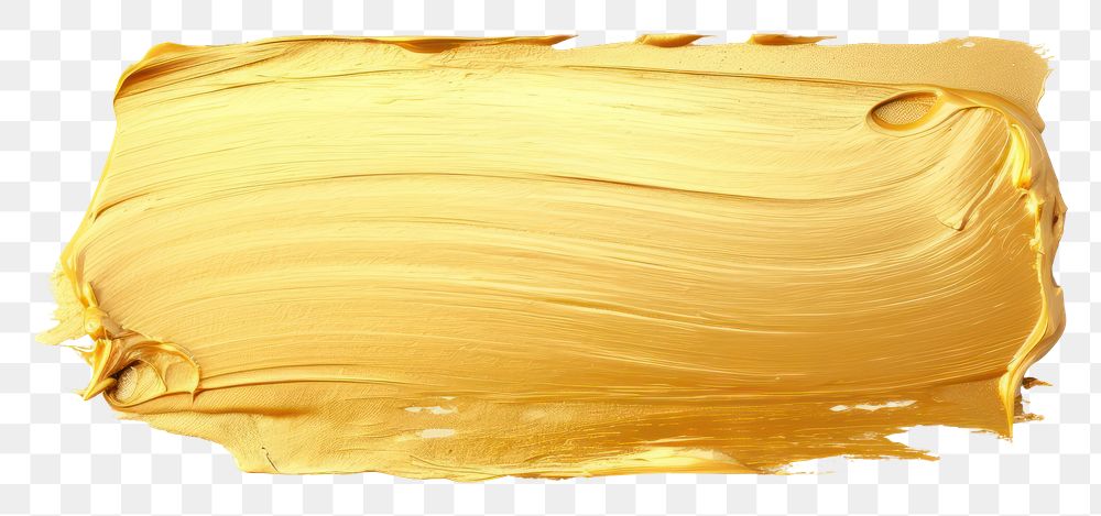 PNG  Flat gold pastel paint brushstroke backgrounds white background abstract