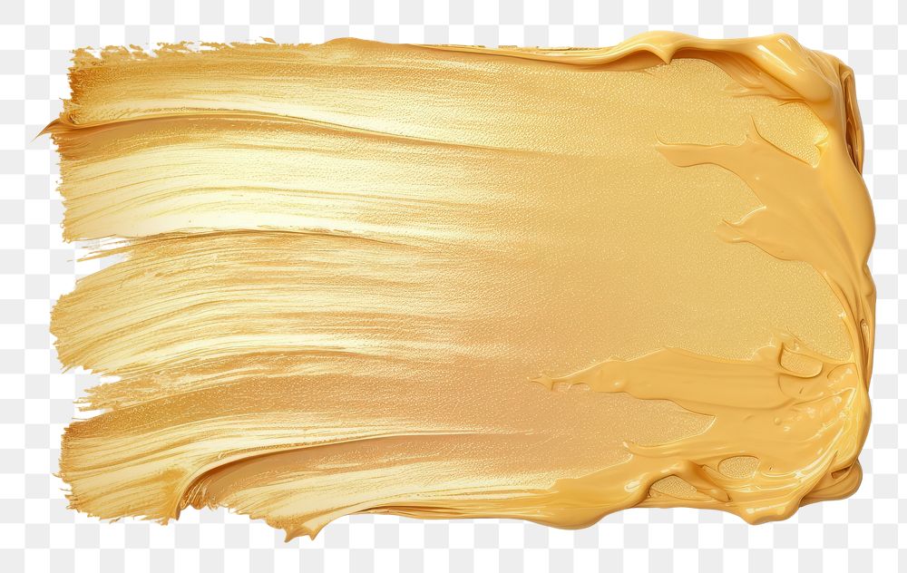 PNG  Flat gold pastel paint brushstroke backgrounds paper white background. AI generated Image by rawpixel.