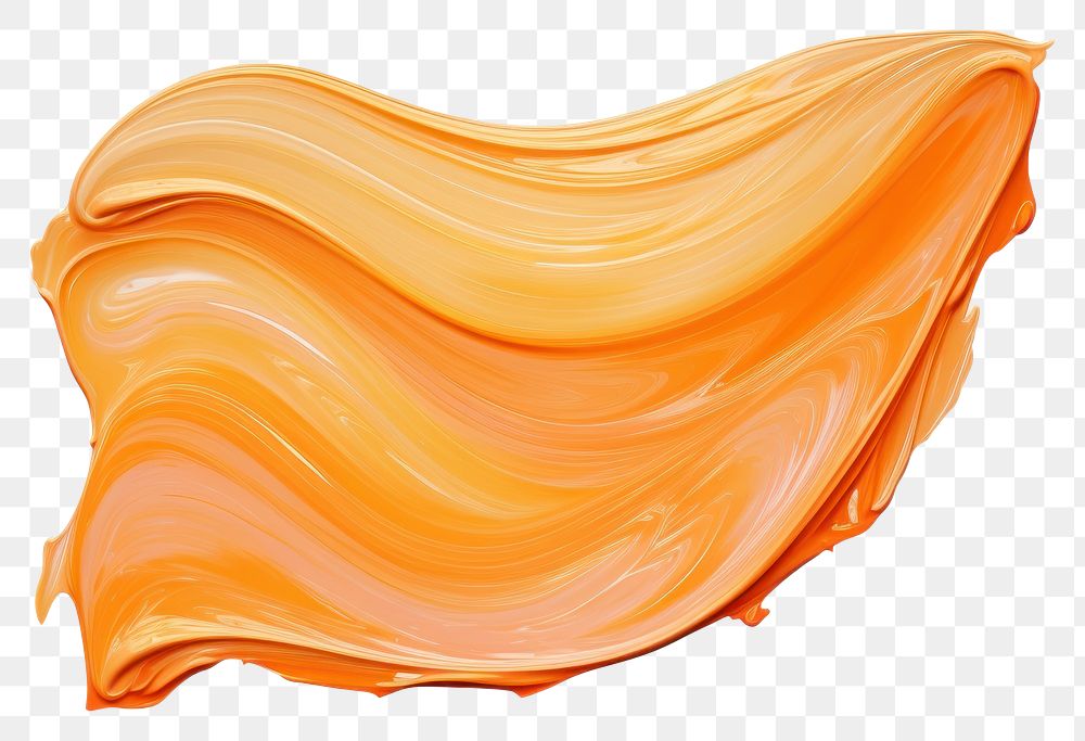PNG  Flat pale orange paint brushstroke petal white background invertebrate. AI generated Image by rawpixel.