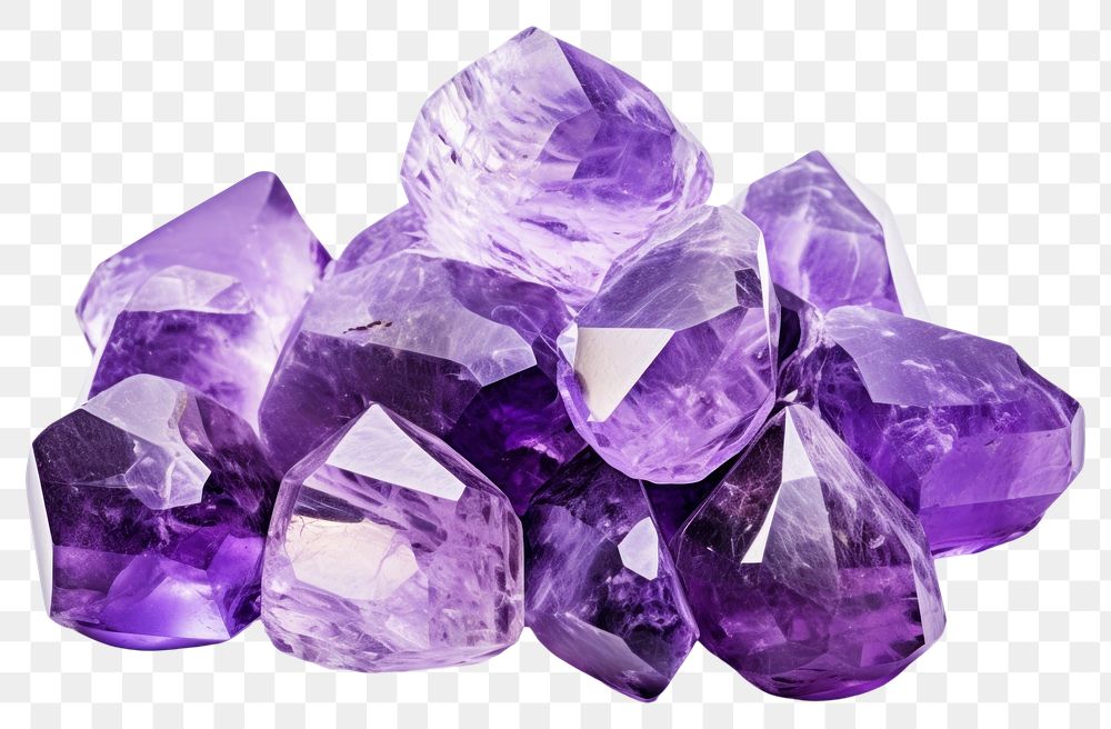 PNG  Amethyst gemstones crystal mineral jewelry. AI generated Image by rawpixel.