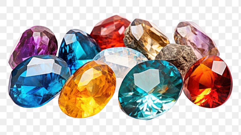 PNG  Gemstones jewelry diamond crystal. AI generated Image by rawpixel.