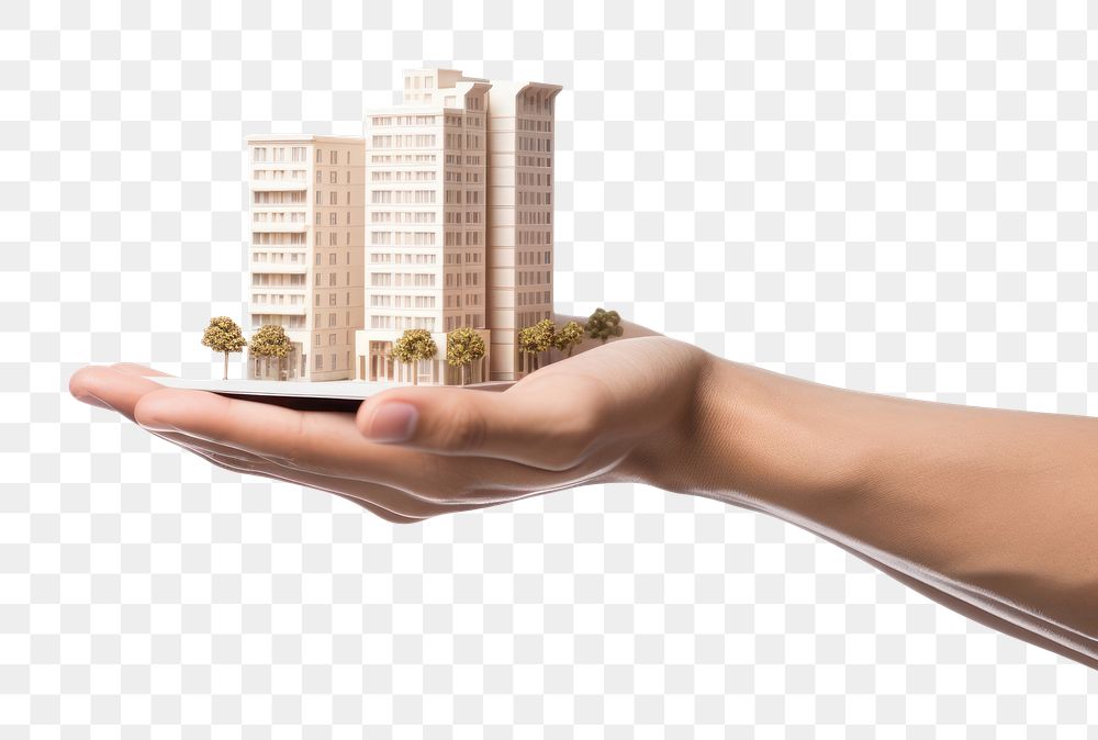 PNG Hand holding building architecture finger. AI generated Image by rawpixel.