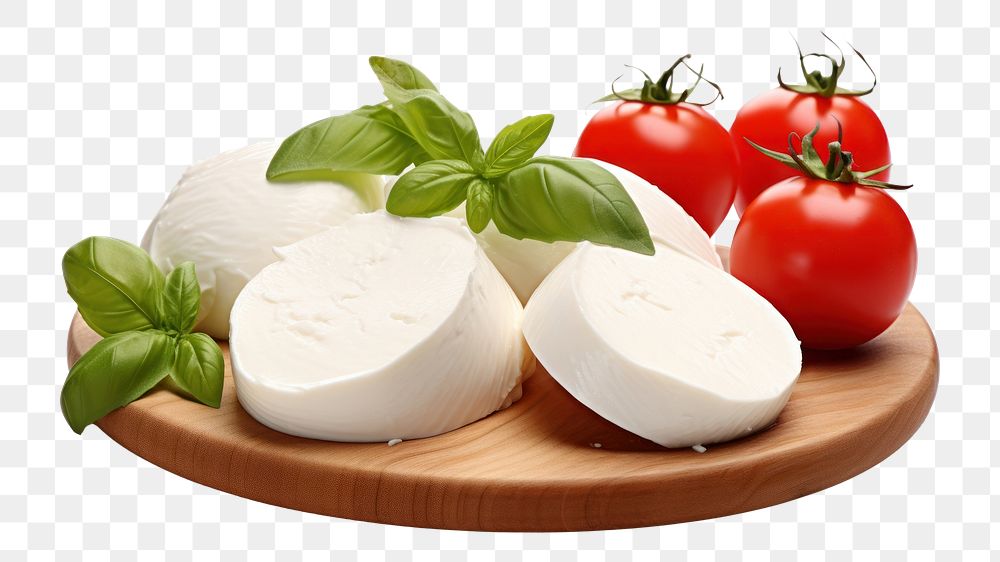 PNG  Mozzarella cheese vegetable tomato plant. AI generated Image by rawpixel.