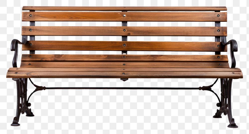 PNG  Wooden Bench bench furniture white background. AI generated Image by rawpixel.