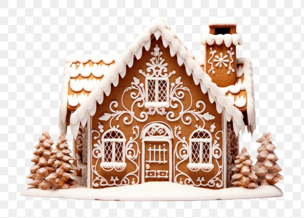 PNG Aesthetic Christmas ginger bread house gingerbread christmas dessert. AI generated Image by rawpixel.